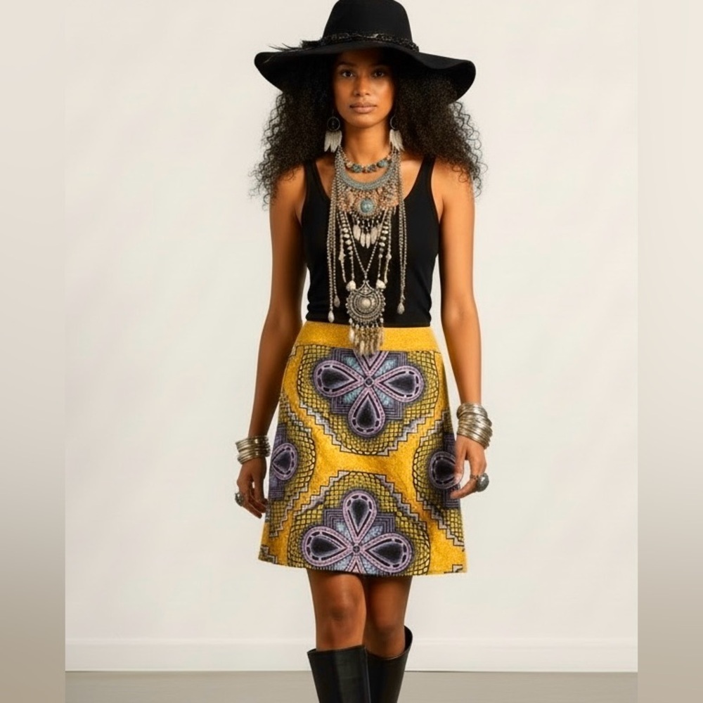 Maeve Anthropologie Clementina Orange Printed Mini Pencil Skirt Women’s Size 4